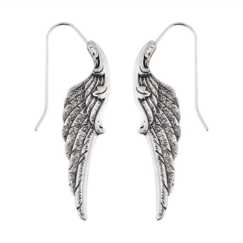 Wholesale Fashion Personality Angel Wings Metal Exaggerated Temperament Texture Design Earrings
